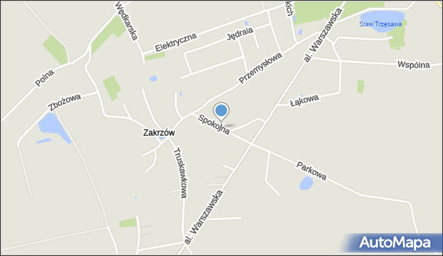 Tarnobrzeg, Spokojna, mapa Tarnobrzegu