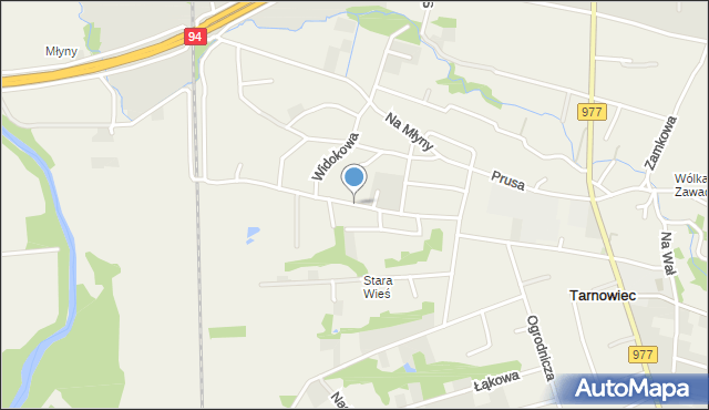Tarnowiec gmina Tarnów, Sportowa, mapa Tarnowiec gmina Tarnów