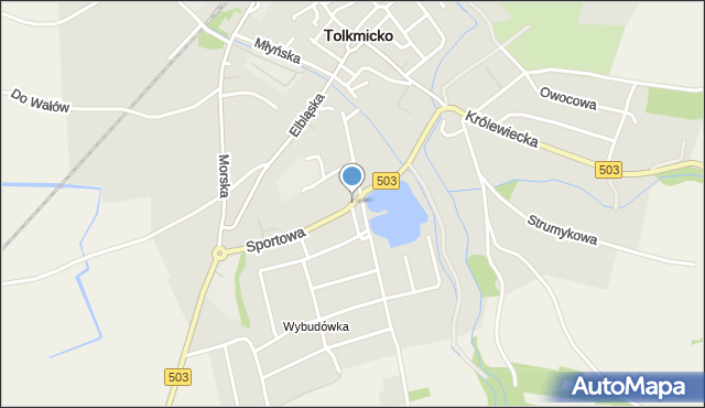 Tolkmicko, Sportowa, mapa Tolkmicko