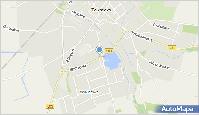 Tolkmicko, Sportowa, mapa Tolkmicko