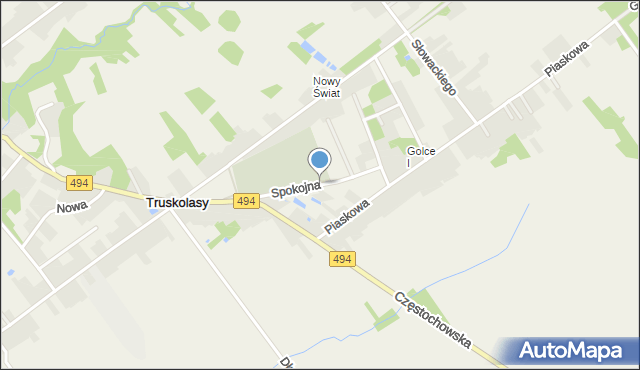 Truskolasy gmina Wręczyca Wielka, Spokojna, mapa Truskolasy gmina Wręczyca Wielka