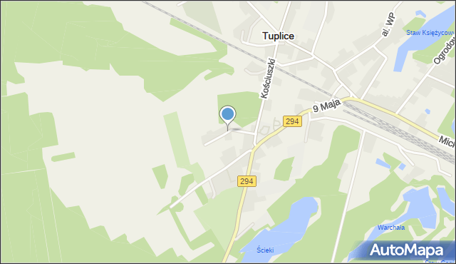 Tuplice, Spokojna, mapa Tuplice