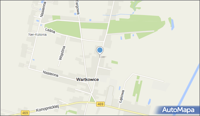 Wartkowice, Spółdzielcza, mapa Wartkowice
