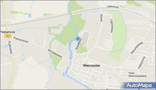 Wieruszów, Sportowa, mapa Wieruszów