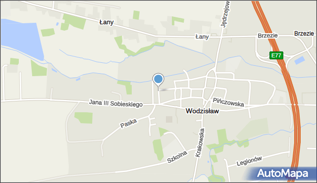 Wodzisław, Sportowa, mapa Wodzisław