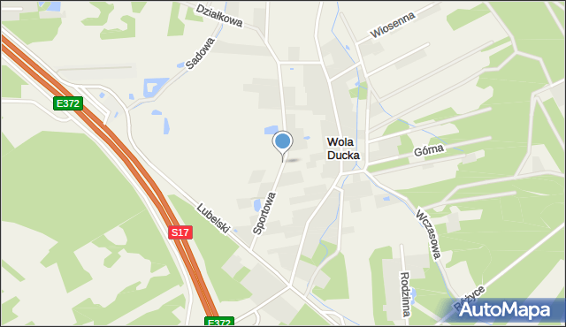Wola Ducka, Sportowa, mapa Wola Ducka