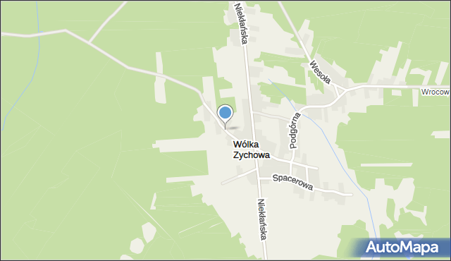 Wólka Zychowa, Spokojna, mapa Wólka Zychowa