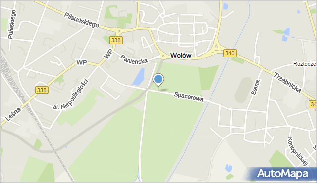 Wołów, Spacerowa, mapa Wołów