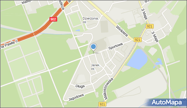 Zabrze, Sportowa, mapa Zabrza