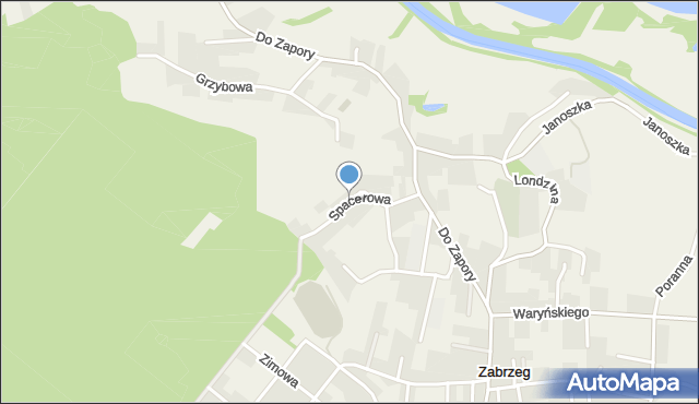 Zabrzeg, Spacerowa, mapa Zabrzeg