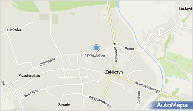 Zakliczyn powiat tarnowski, Spółdzielcza, mapa Zakliczyn powiat tarnowski