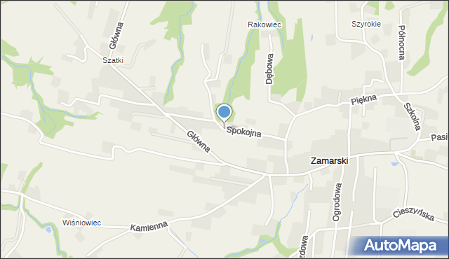 Zamarski, Spokojna, mapa Zamarski