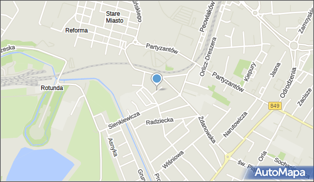 Zamość, Spokojna, mapa Zamościa