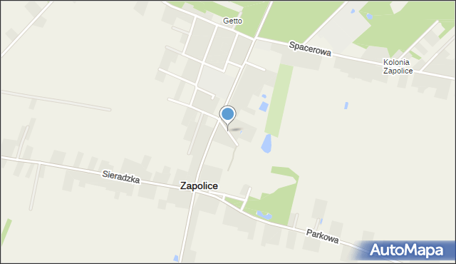 Zapolice powiat zduńskowolski, Spółdzielcza, mapa Zapolice powiat zduńskowolski