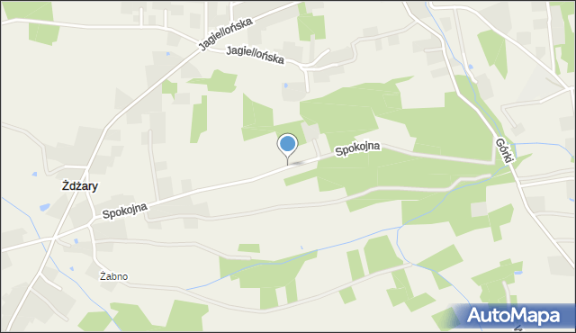 Żdżary gmina Radgoszcz, Spokojna, mapa Żdżary gmina Radgoszcz