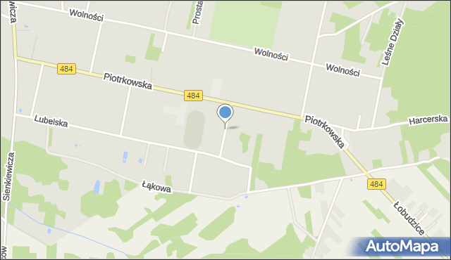 Zelów, Sportowa, mapa Zelów