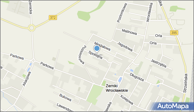 Żerniki Wrocławskie, Spokojna, mapa Żerniki Wrocławskie