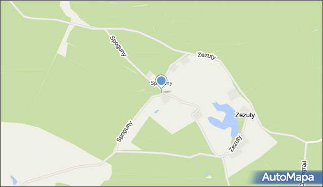 Zezuty, Spoguny, mapa Zezuty