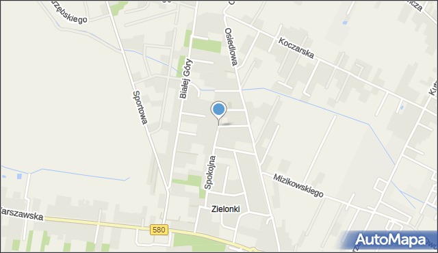 Zielonki-Wieś, Spokojna, mapa Zielonki-Wieś