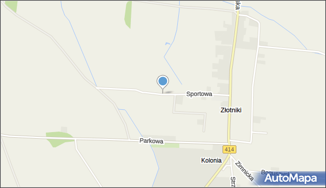 Złotniki gmina Prószków, Sportowa, mapa Złotniki gmina Prószków