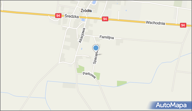 Źródła gmina Miękinia, Spacerowa, mapa Źródła gmina Miękinia