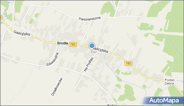 Brodła, Środkowa, mapa Brodła