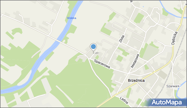 Brzeźnica gmina Dębica, Srebrna, mapa Brzeźnica gmina Dębica