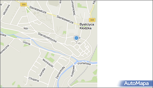 Bystrzyca Kłodzka, Środkowa, mapa Bystrzyca Kłodzka