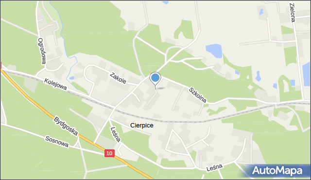 Cierpice gmina Wielka Nieszawka, Środkowa, mapa Cierpice gmina Wielka Nieszawka