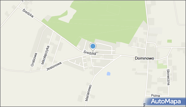 Dominowo, Średzka, mapa Dominowo