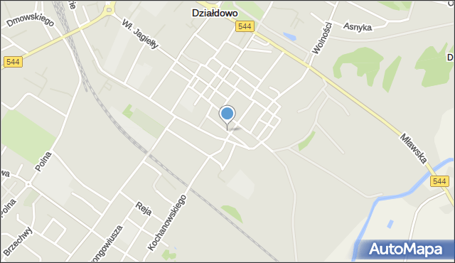 Działdowo, Średnia, mapa Działdowo