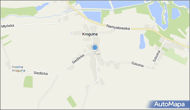 Krogulna, Średnia, mapa Krogulna