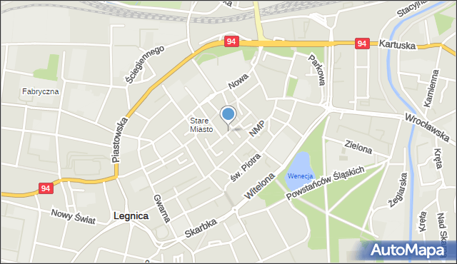 Legnica, Środkowa, mapa Legnicy