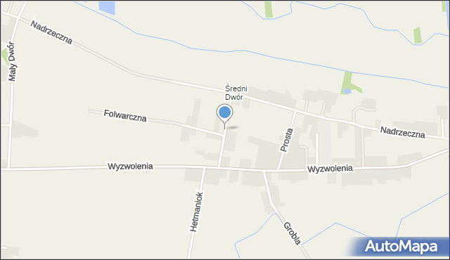 Mizerów, Średni Dwór, mapa Mizerów