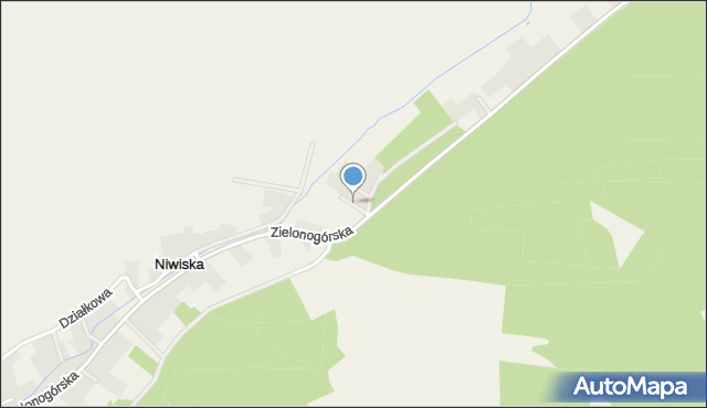 Niwiska gmina Nowogród Bobrzański, Srebrna, mapa Niwiska gmina Nowogród Bobrzański