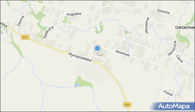 Odrzechowa, Środkowa, mapa Odrzechowa