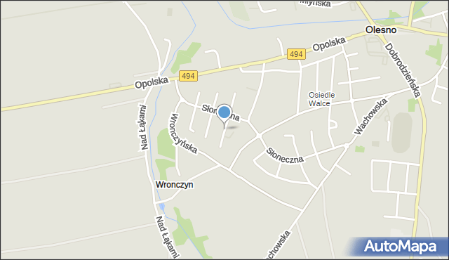 Olesno, Srebrna, mapa Olesno