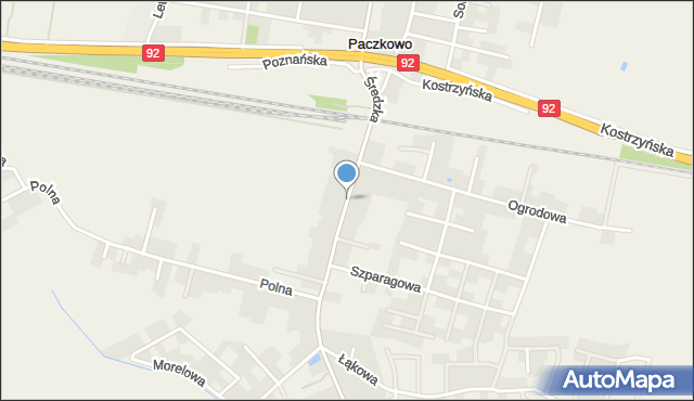 Paczkowo gmina Swarzędz, Średzka, mapa Paczkowo gmina Swarzędz