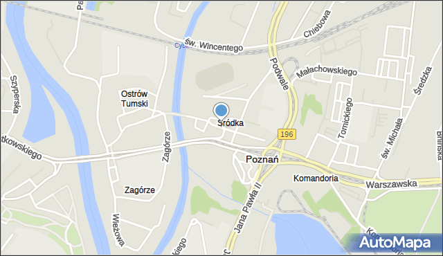 Poznań, Śródka, mapa Poznania