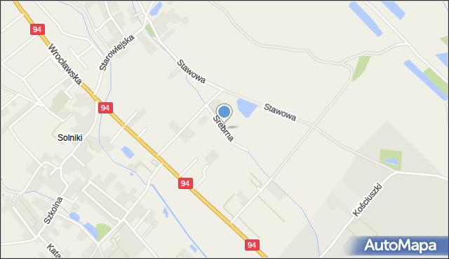 Radwanice gmina Siechnice, Srebrna, mapa Radwanice gmina Siechnice