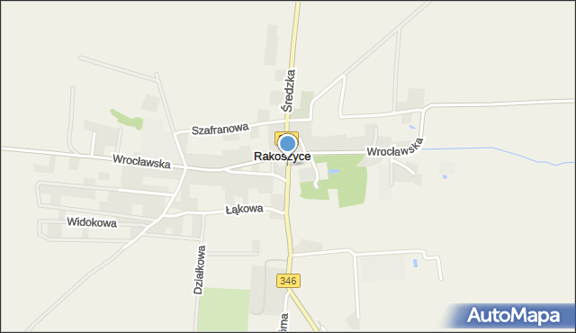 Rakoszyce, Średzka, mapa Rakoszyce