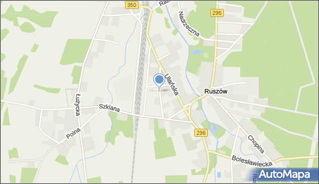 Ruszów gmina Węgliniec, Śródmiejska, mapa Ruszów gmina Węgliniec