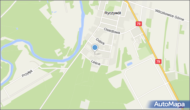 Ryczywół gmina Kozienice, Środkowa, mapa Ryczywół gmina Kozienice