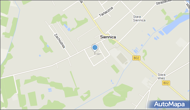 Siennica powiat miński, Środkowa, mapa Siennica powiat miński