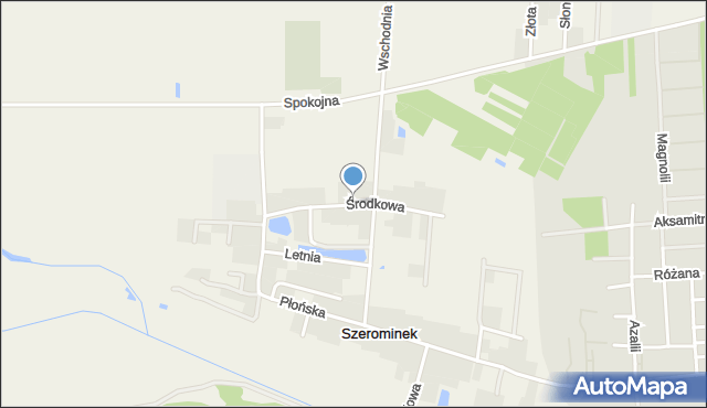 Szerominek, Środkowa, mapa Szerominek