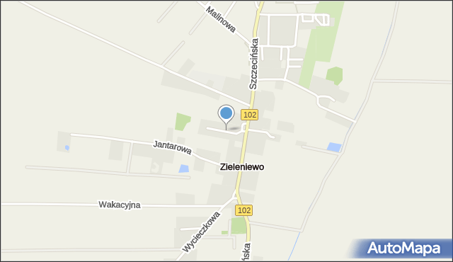 Zieleniewo gmina Kołobrzeg, Srebrna, mapa Zieleniewo gmina Kołobrzeg