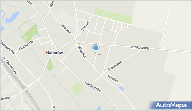 Baborów, Stawowa, mapa Baborów