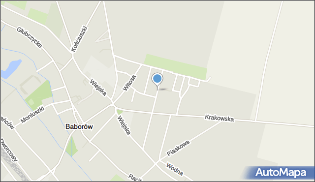 Baborów, Strażaków, mapa Baborów