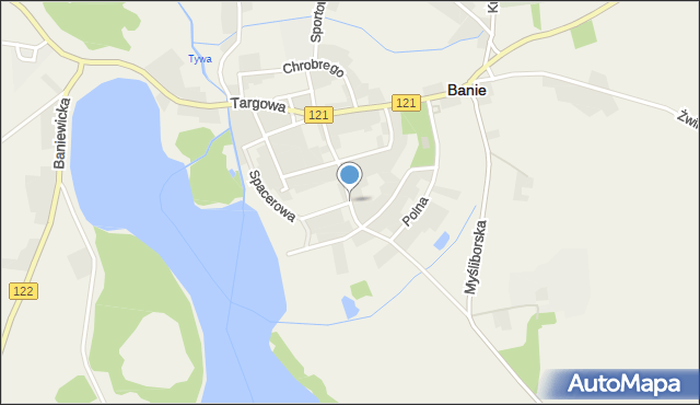 Banie, Strzelecka, mapa Banie