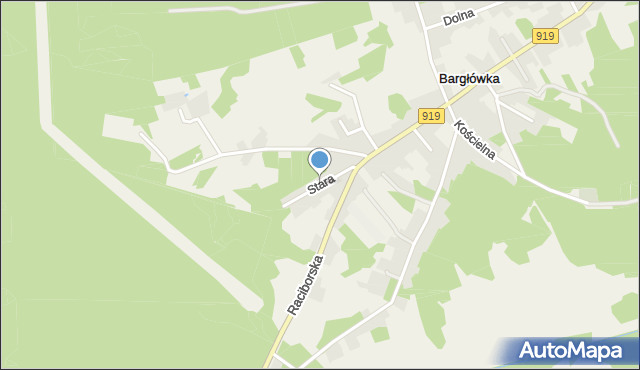 Bargłówka gmina Sośnicowice, Stara, mapa Bargłówka gmina Sośnicowice